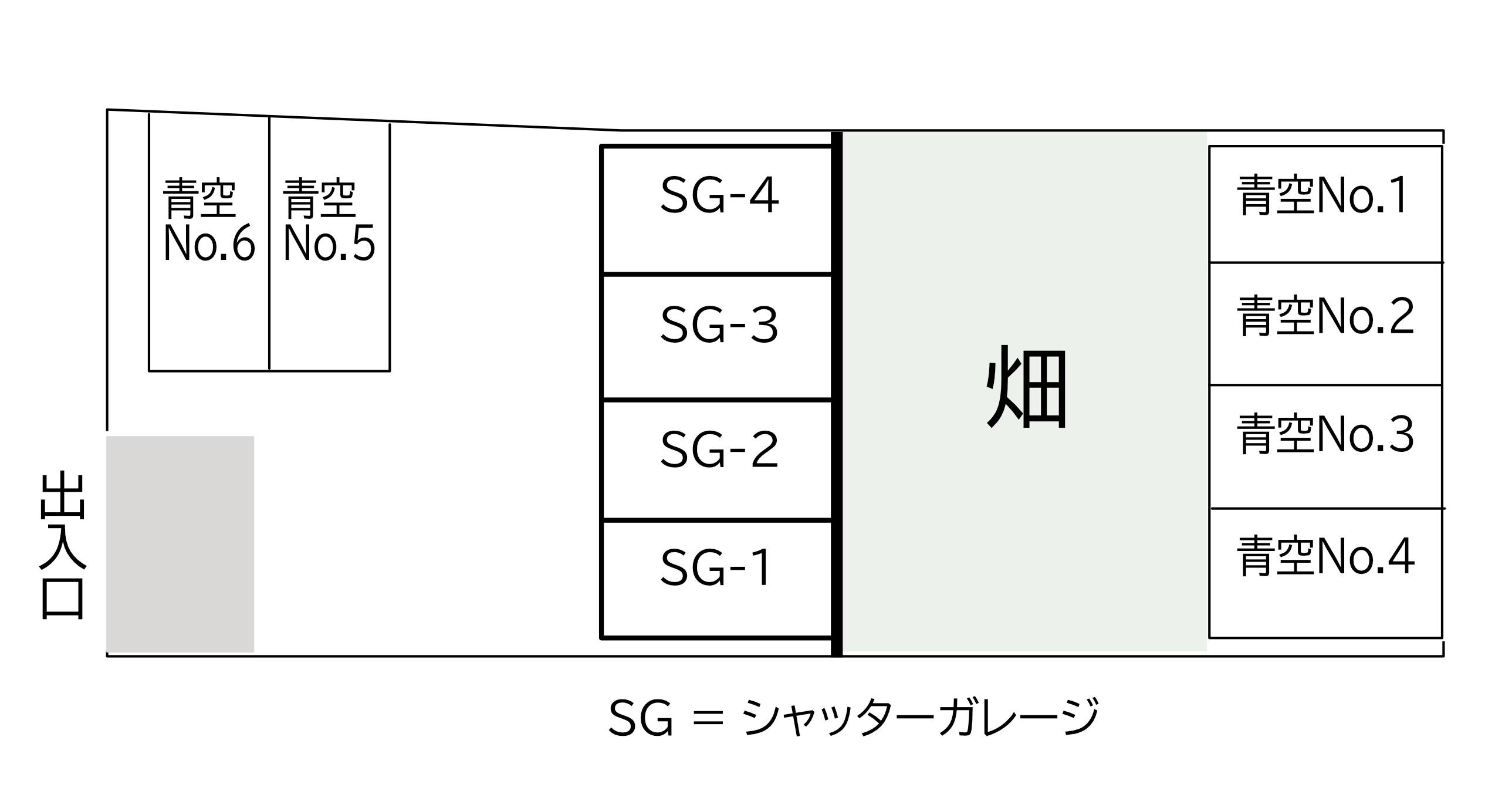 西尾東茱萸木モータープールの駐車配置図