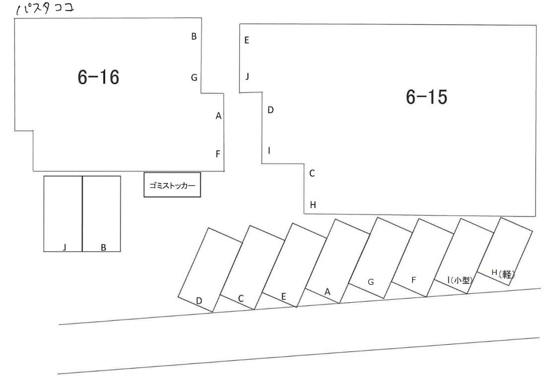 パスタココの駐車配置図