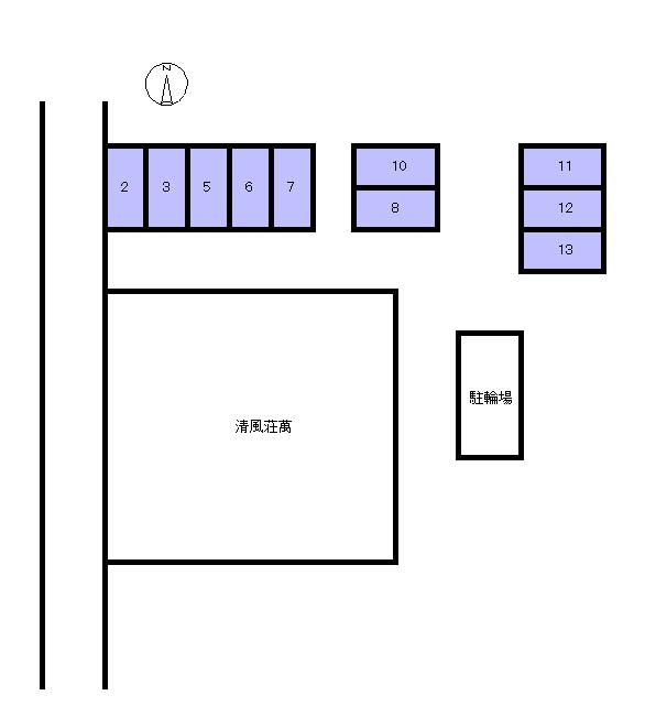 清風荘 萬の駐車配置図