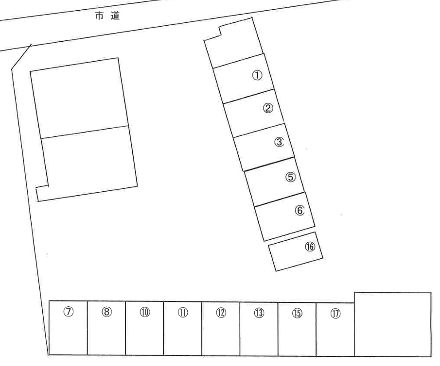 成子ガレージ尾崎863の駐車配置図
