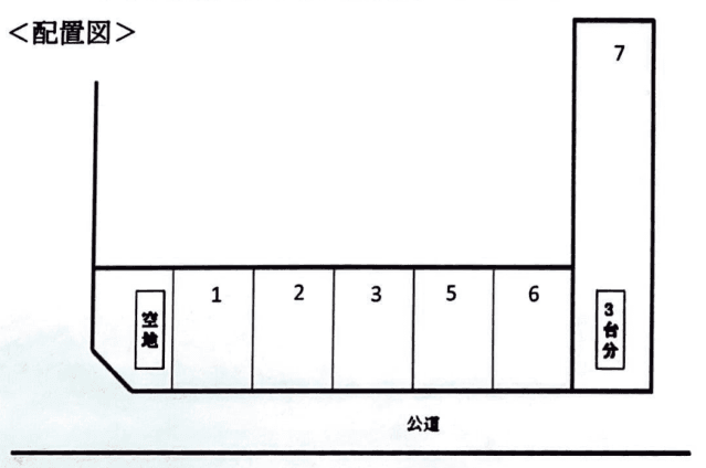 岡崎市明大寺本町駐車場の駐車配置図