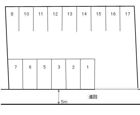 錦見第１駐車場の駐車配置図