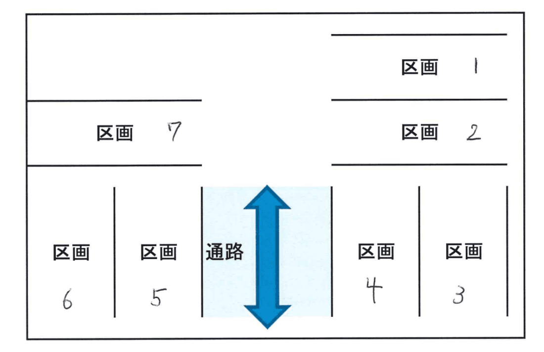 金沢駐車場の駐車配置図