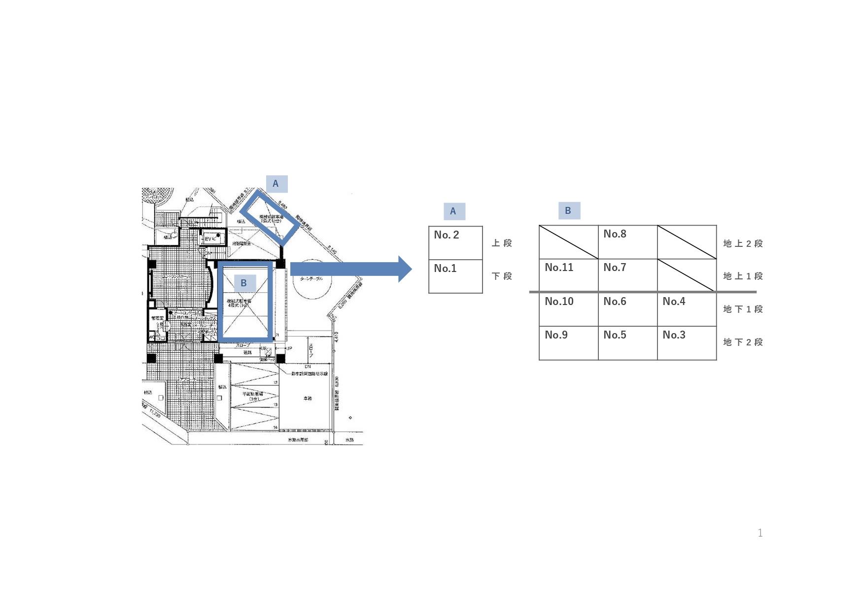墨江4丁目駐車場の駐車配置図