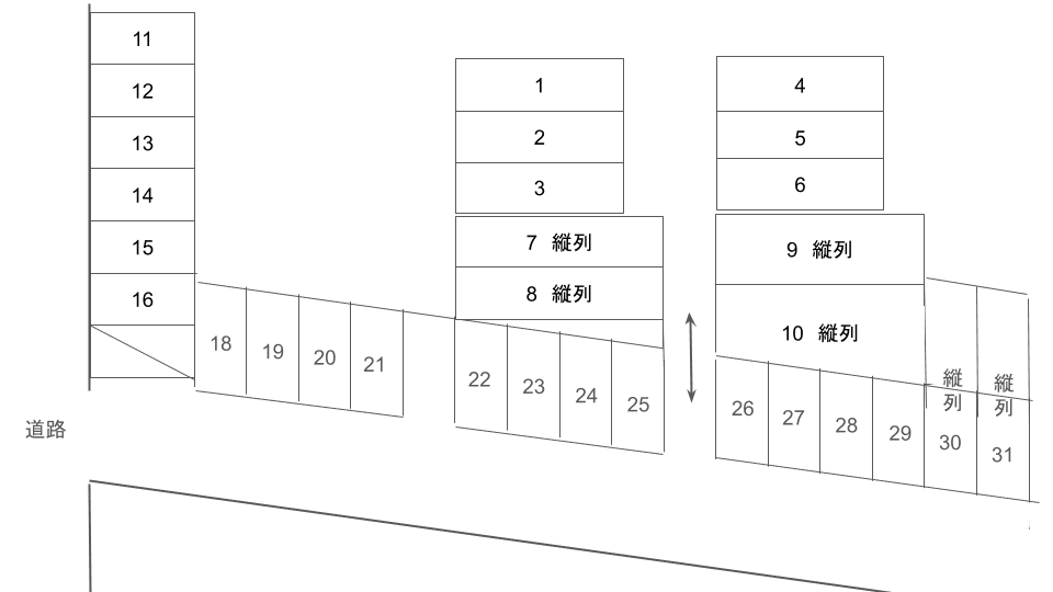 トーマスマンションTUTUの駐車配置図