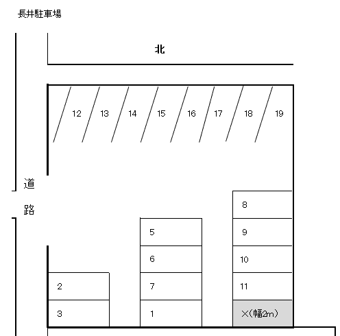 長井駐車場の駐車配置図