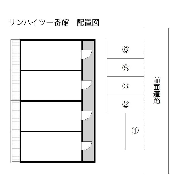 サンハイツ一番館の駐車配置図