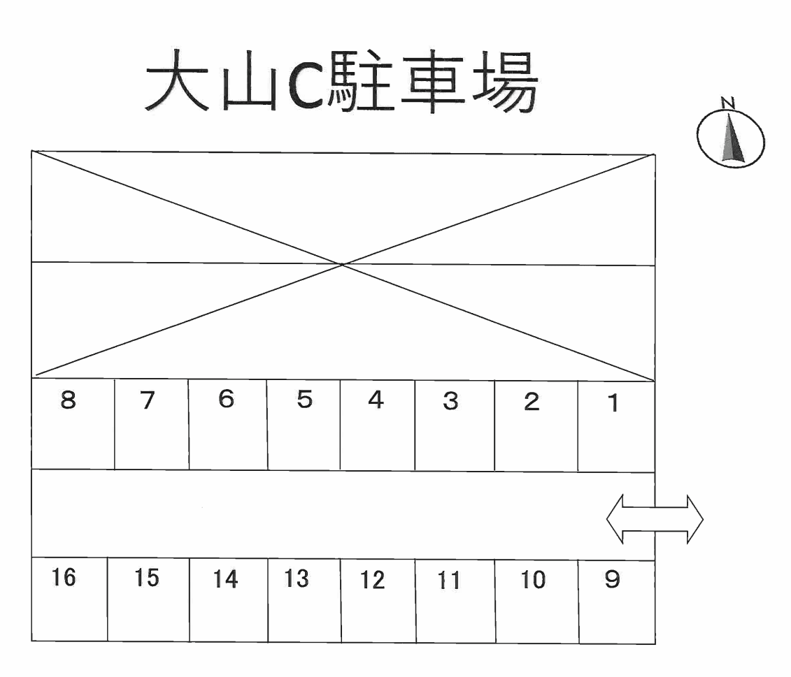 大山C駐車場の駐車配置図
