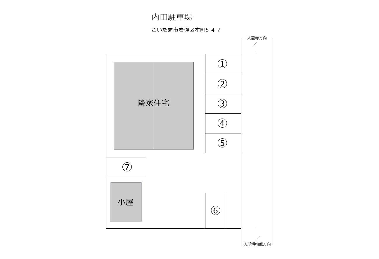 内田駐車場の駐車配置図