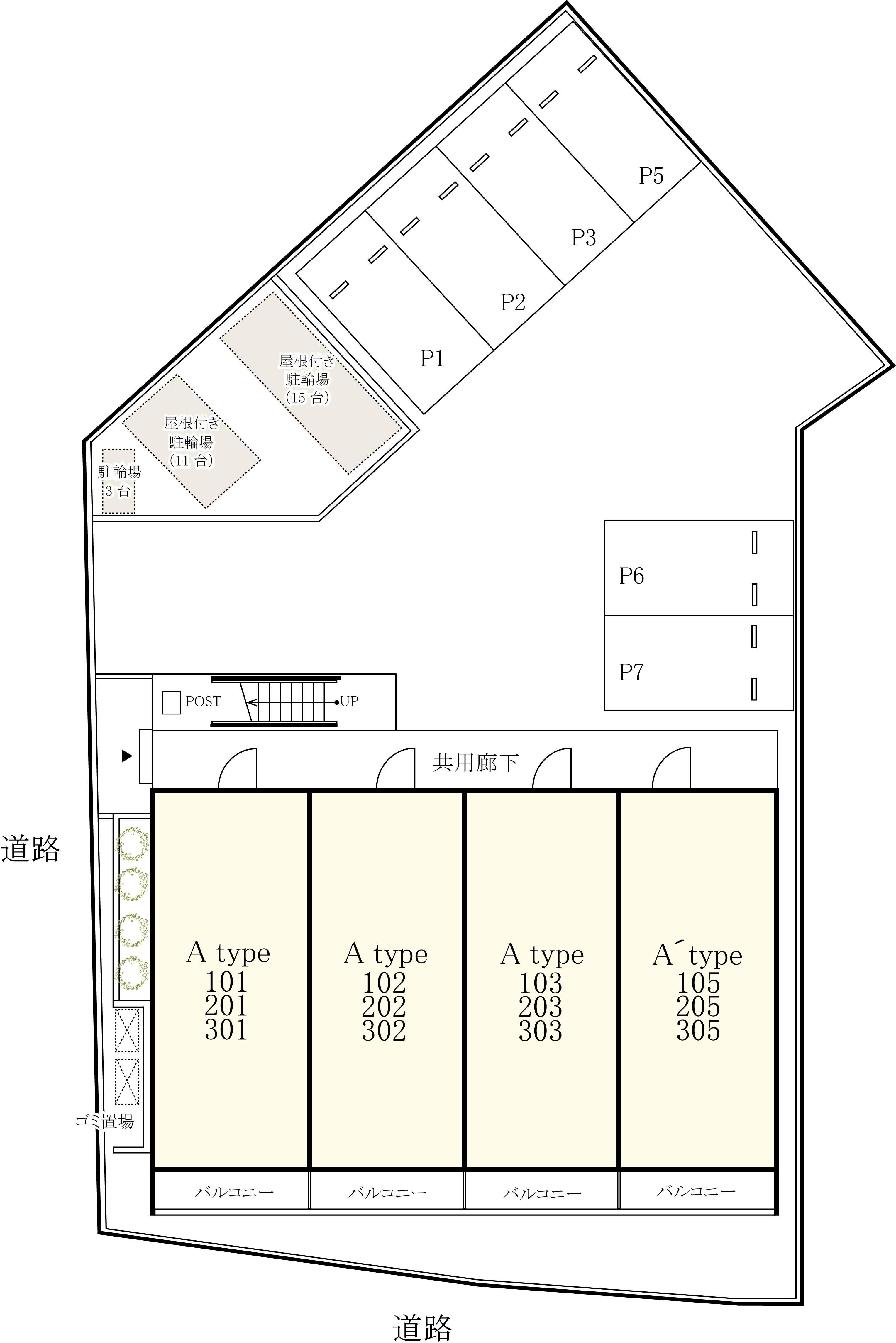 リブリ・i Ray駐車場の駐車配置図