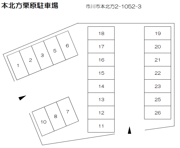 本北方栗原駐車場の駐車配置図