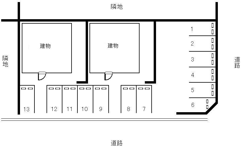 Ｐ＆Ｋ駐車場の駐車配置図