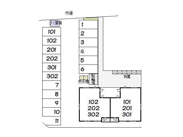 サンパティーク月極駐車場の駐車配置図