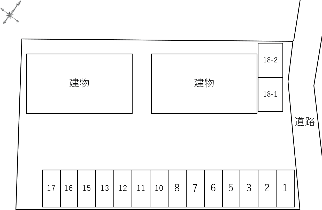 アーバンステージ　Ⅰ・Ⅱ別駐車場の駐車配置図