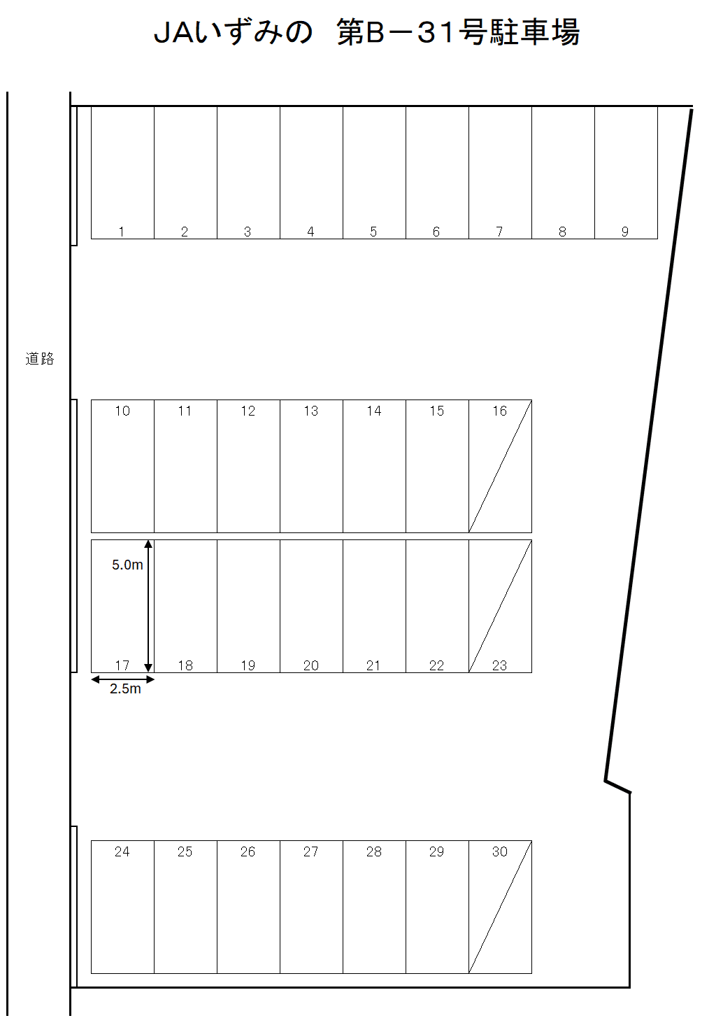 JAいずみの第B-31駐車場の駐車配置図