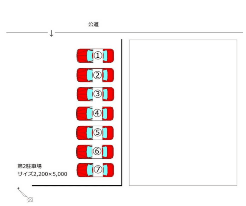 大曲幸町3丁目パーキングの駐車配置図