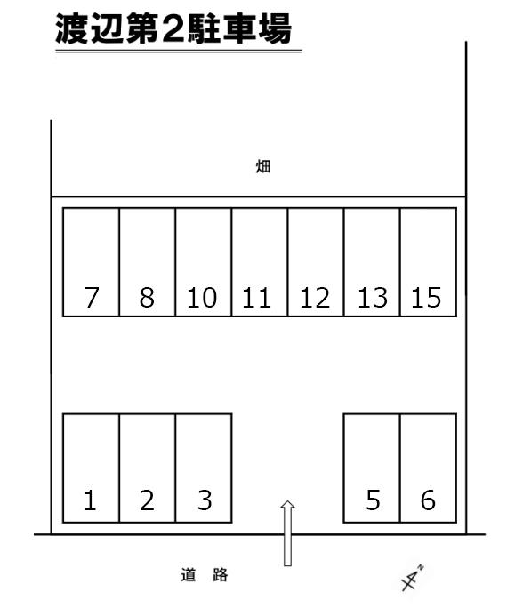 渡辺第２駐車場の駐車配置図