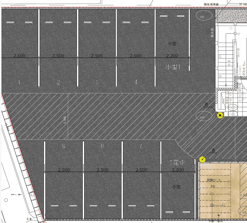 Lien米子の駐車配置図