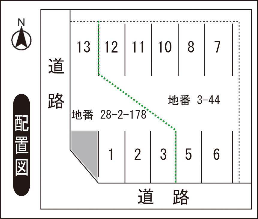 帆谷町O駐車場の駐車配置図