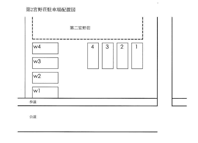 第２宮野荘駐車場の駐車配置図