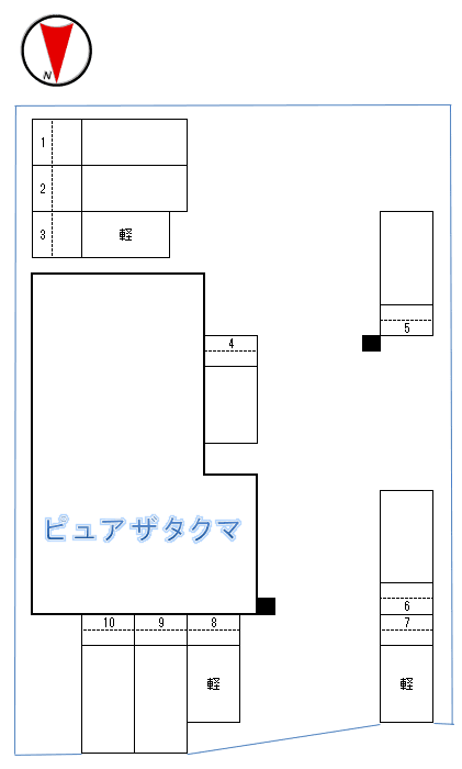 ピュアザタクマの駐車配置図