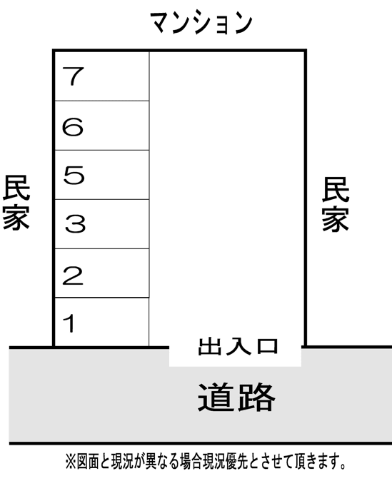 井上第３駐車場の駐車配置図