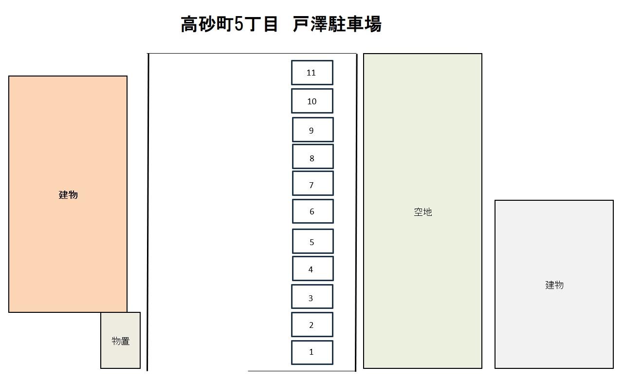 高砂町5丁目　戸澤駐車場の駐車配置図
