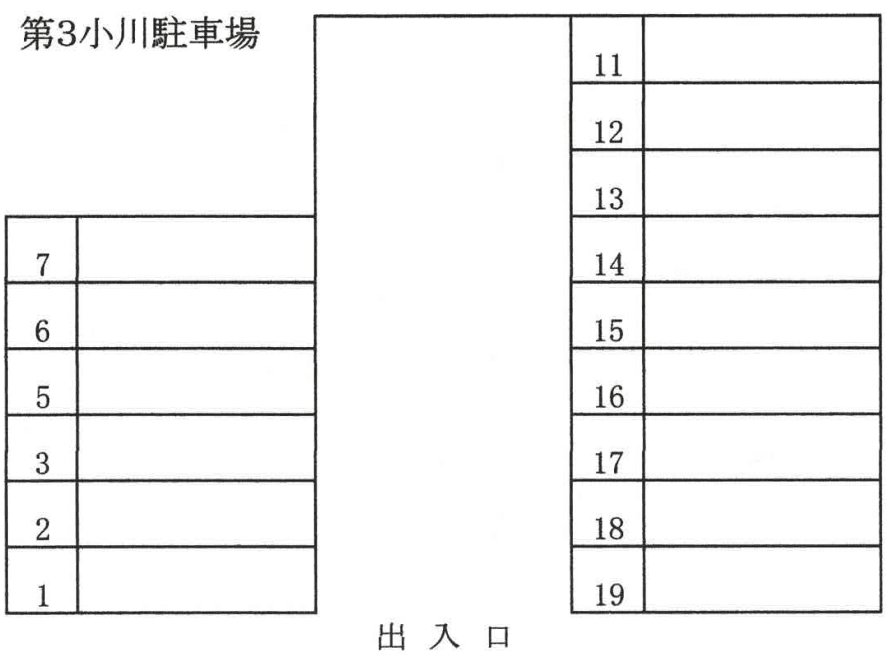 第３小川駐車場の駐車配置図