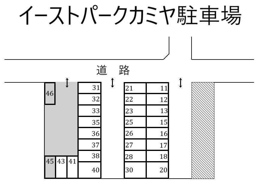 イーストパークカミヤ駐車場の駐車配置図