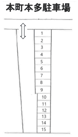 本町本多駐車場の駐車配置図