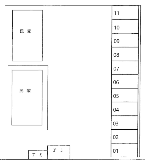萩原駐車場の駐車配置図