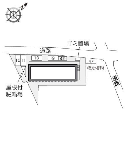 中田北Ｂ(34804)　敷地外駐車場の駐車配置図
