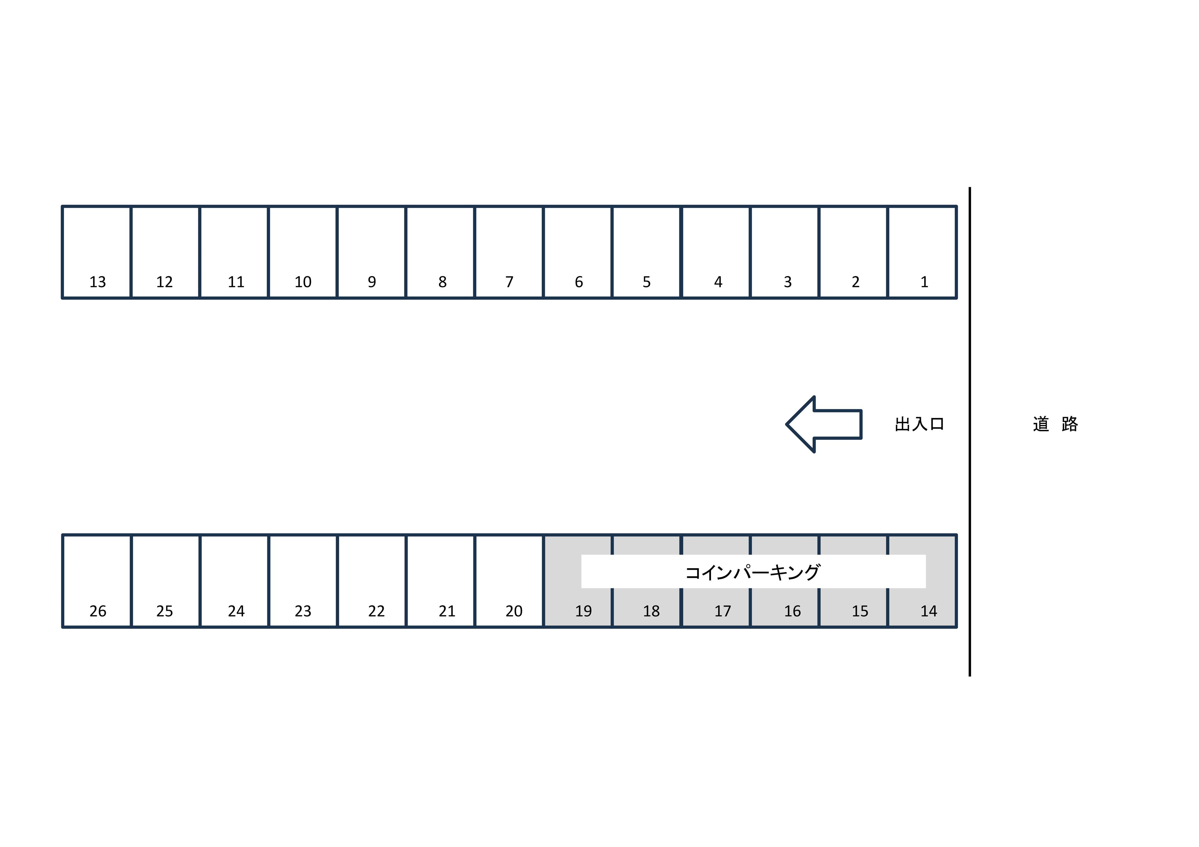 舞鶴町３丁目駐車場の駐車配置図