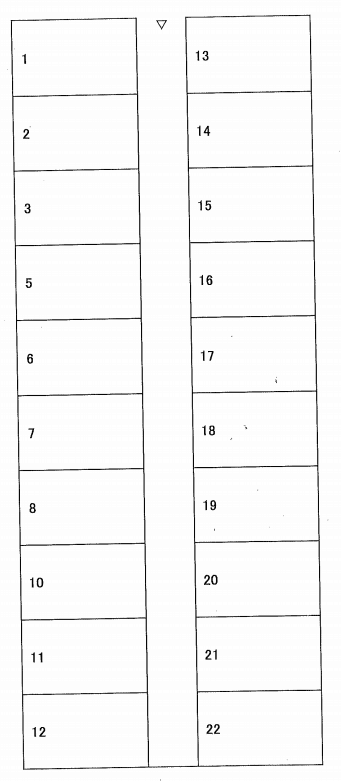 H(白銀)駐車場の駐車配置図