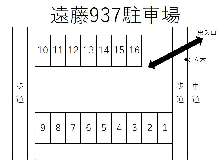 遠藤937駐車場の駐車配置図