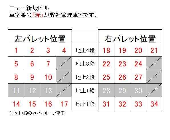 ニュー新坂ビルの駐車配置図