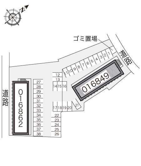 千代崎Ａ(16849)の駐車配置図