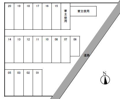 西條佐渡ﾊﾟｰｸの駐車配置図