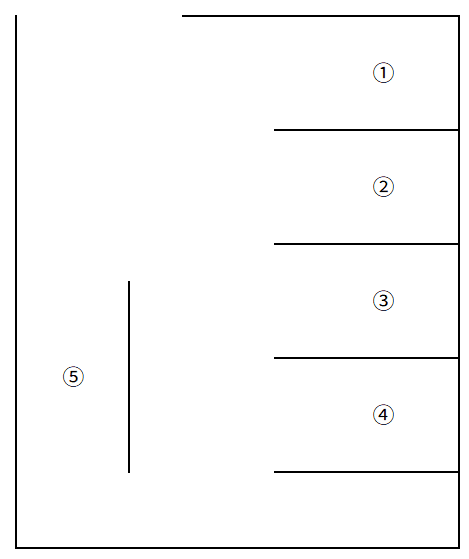 泊山崎駐車場の駐車配置図