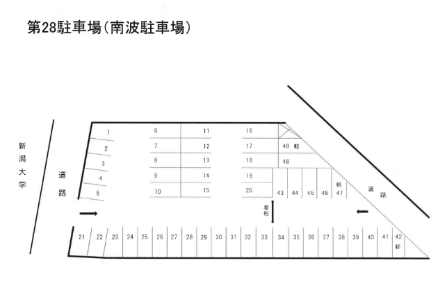 第28駐車場の駐車配置図