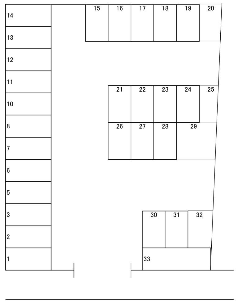 別所貫井パーキングの駐車配置図