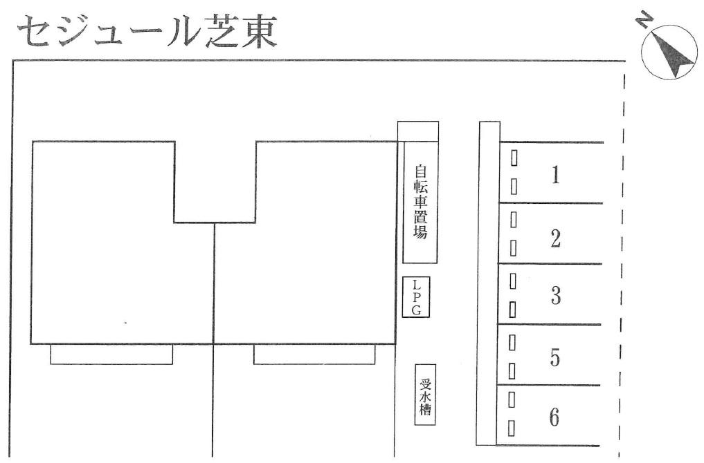 セジュール芝東の駐車配置図