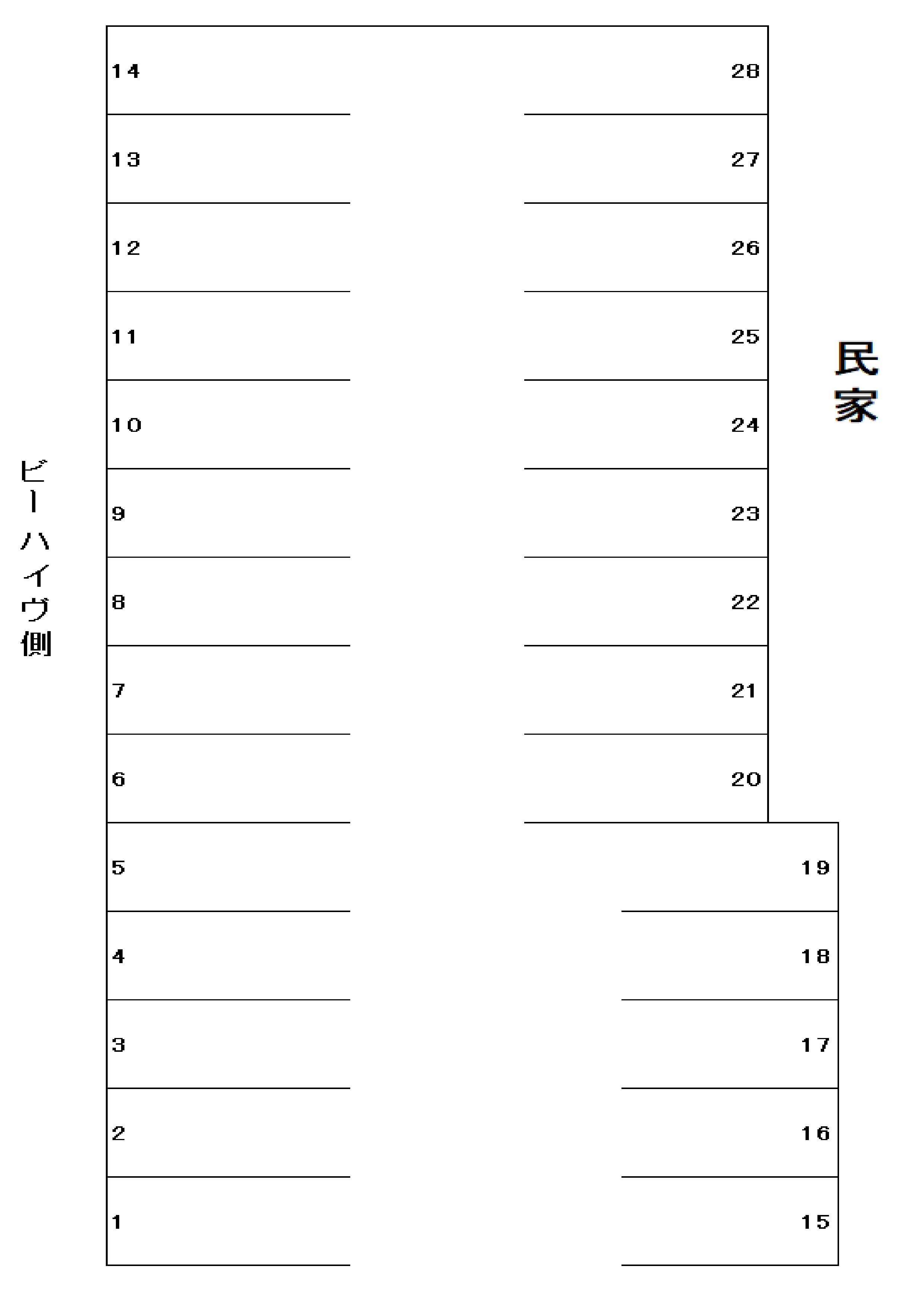 政所　法華津駐車場の駐車配置図