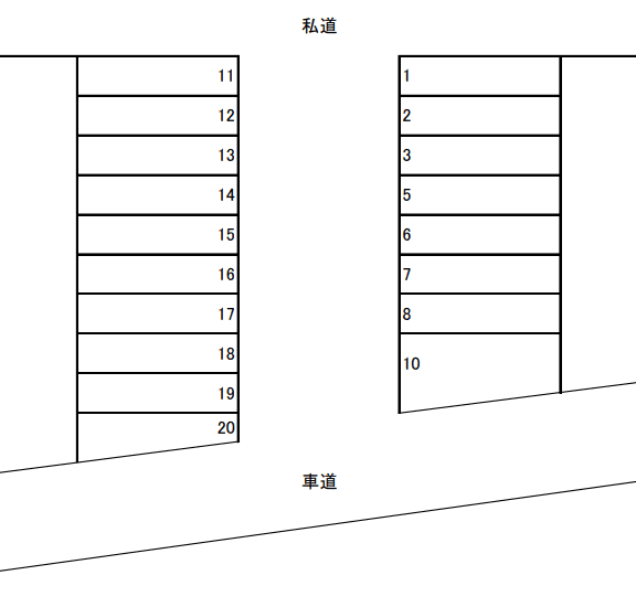 第７６駐車場の駐車配置図