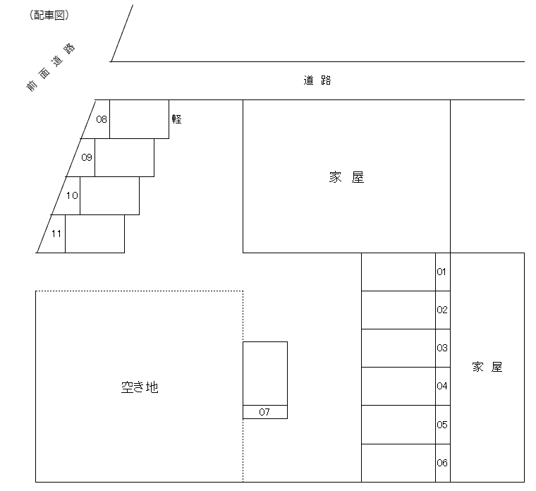 ｼﾞｮｲﾝﾄｽﾃｰｼﾞ郡元１の駐車配置図
