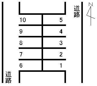 県庁南駐車場の駐車配置図