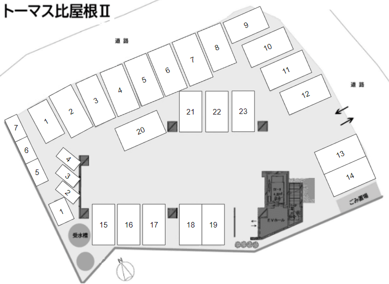 トーマス比屋根2の駐車配置図
