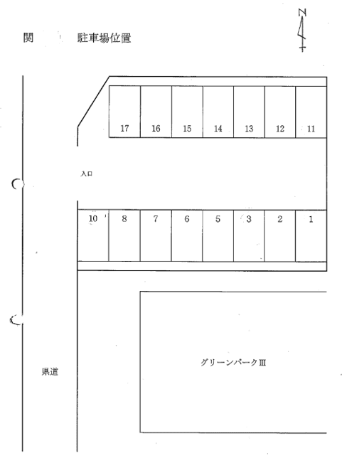 関　月極駐車場の駐車配置図