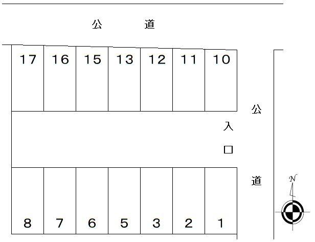 北屋敷駐車場の駐車配置図
