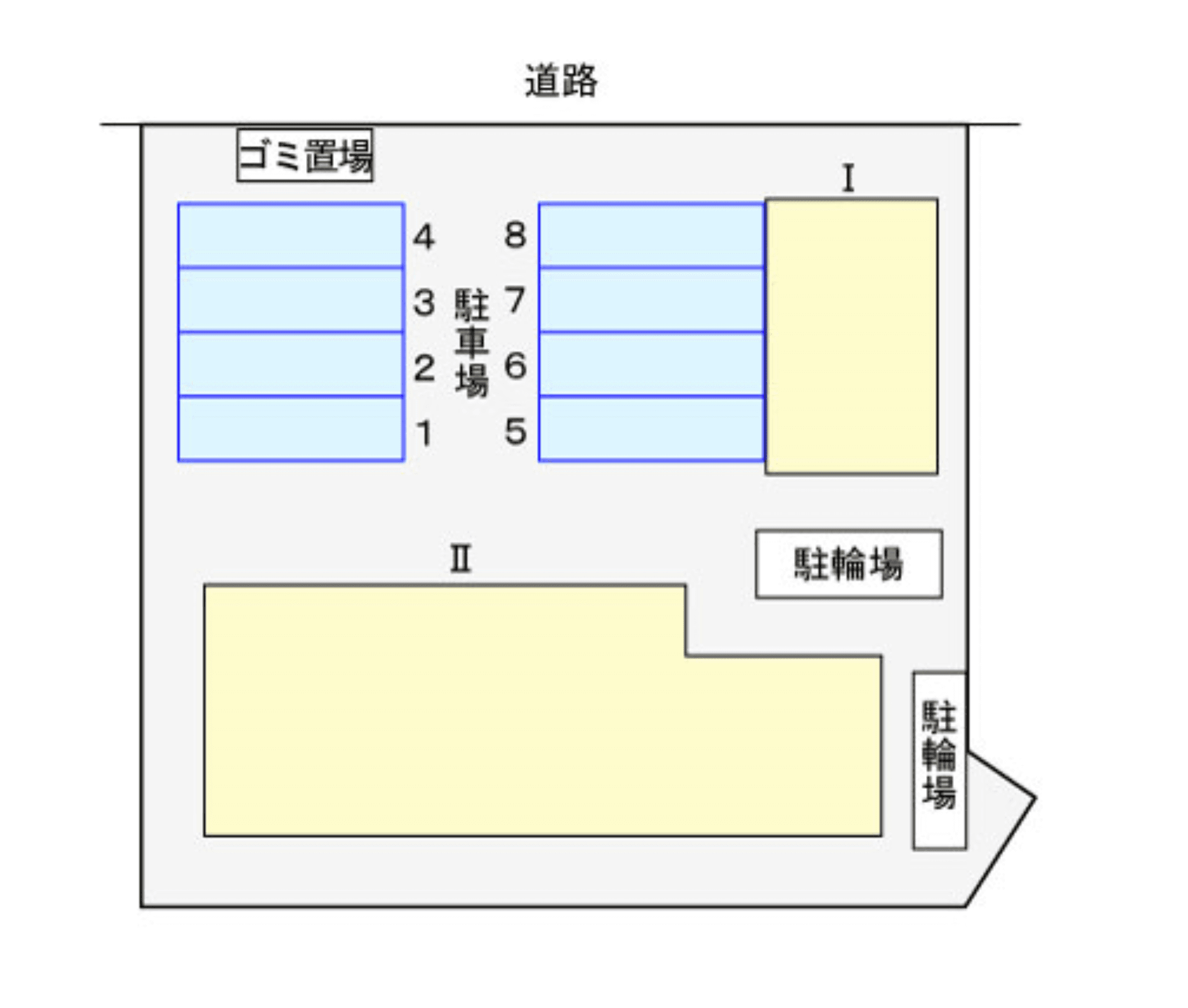 メゾンパストラールⅠ・Ⅱの駐車配置図